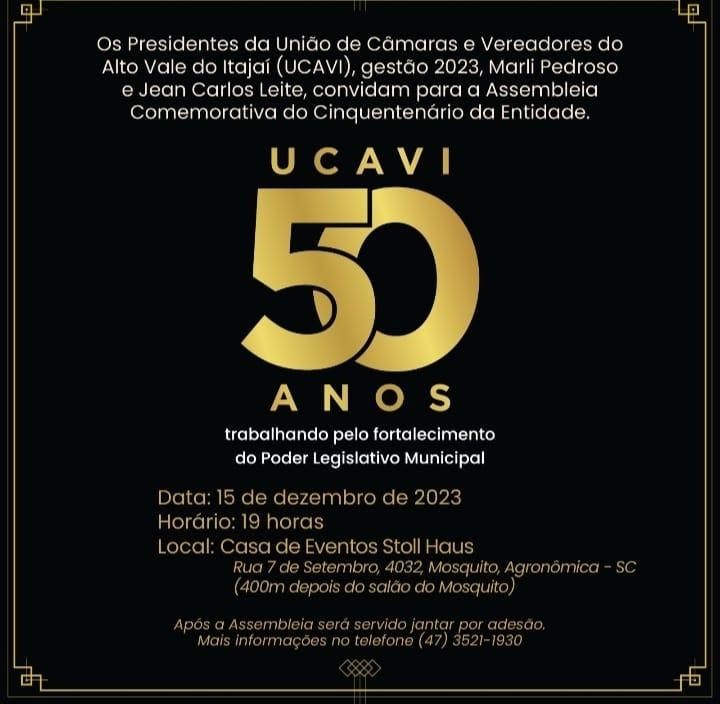 Convite - CINQUENTENÁRIO DA UCAVI 